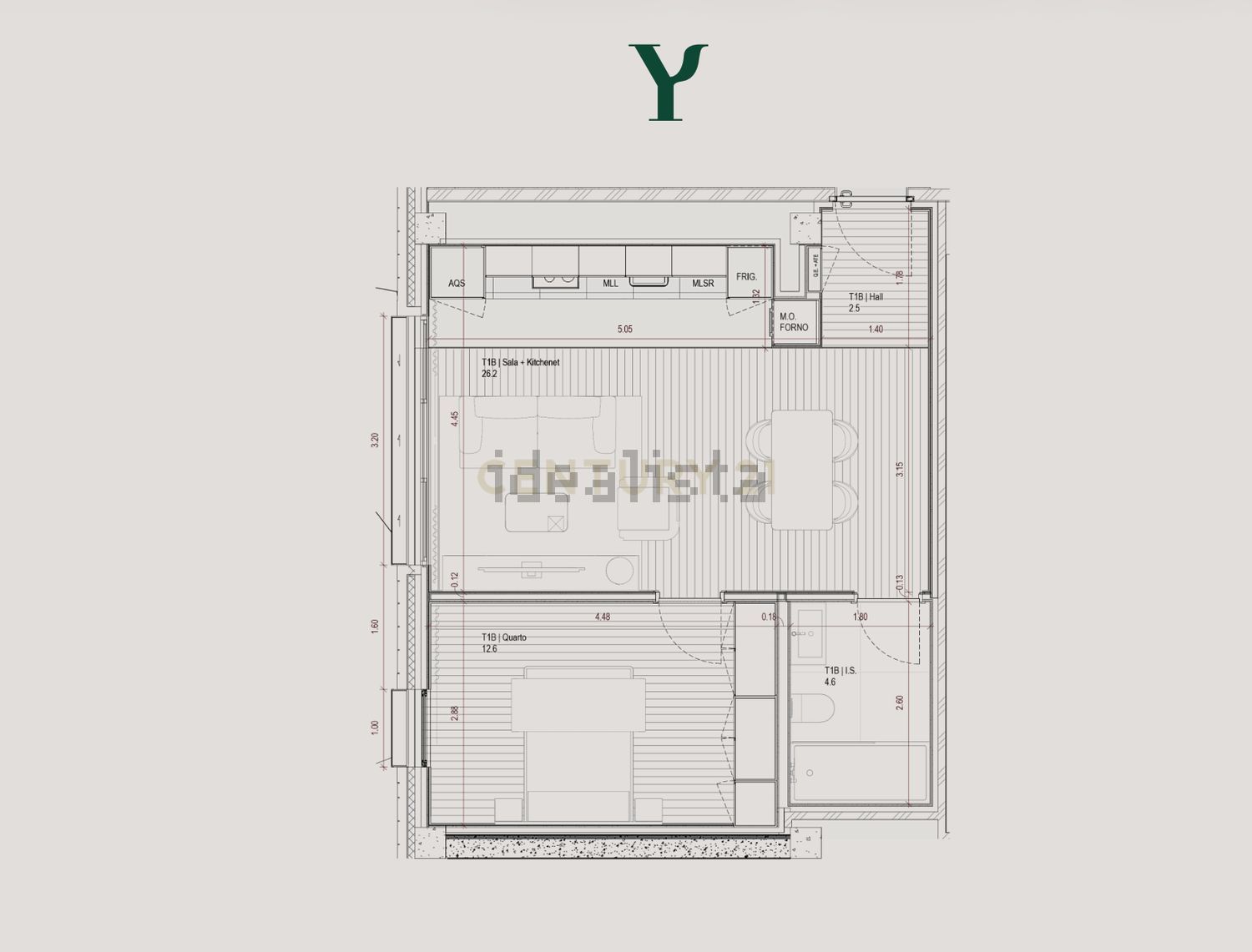 公寓 t1出售在Avenida Heliodoro Salgado - 平面图