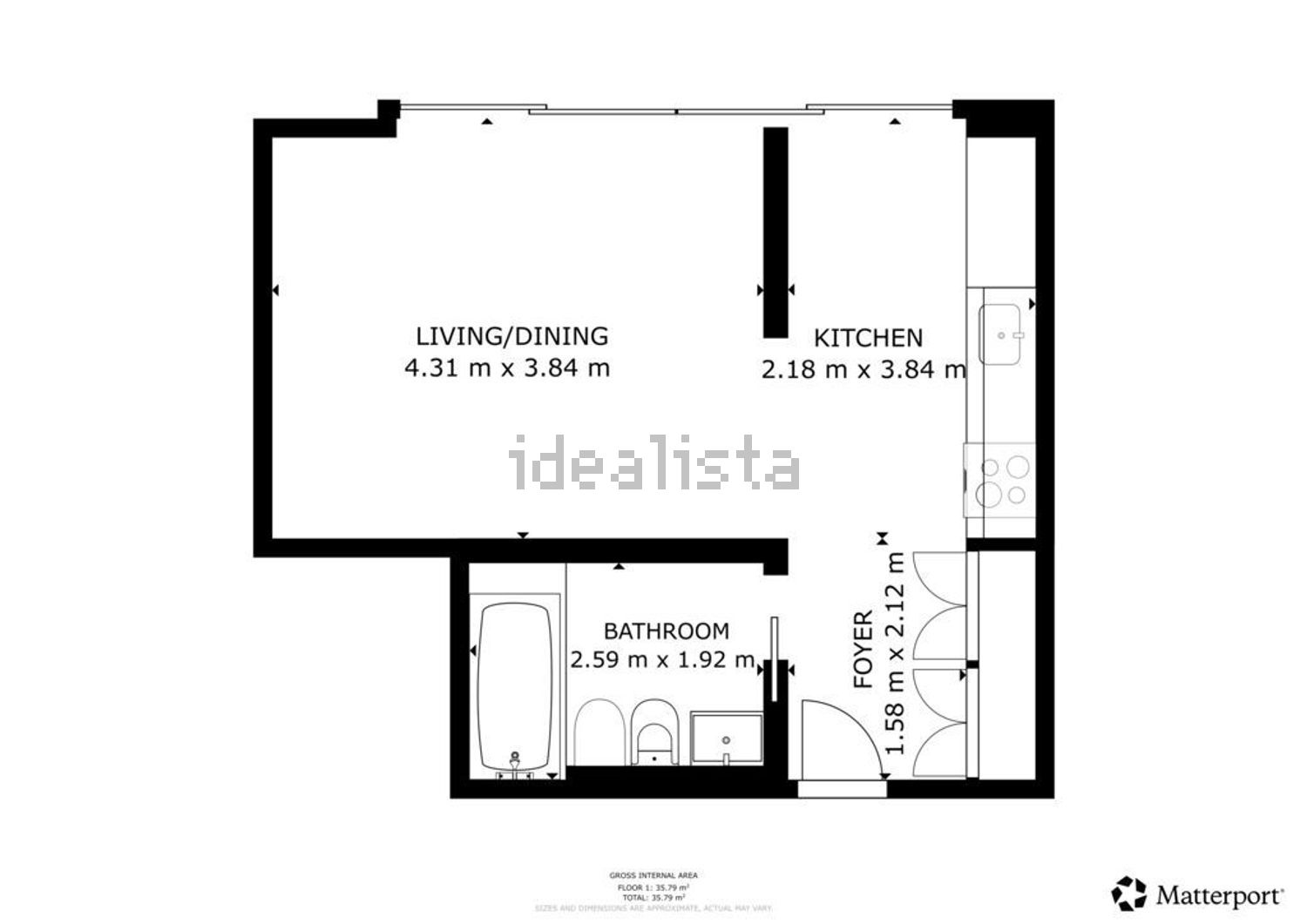 T0（单人公寓）出售在 Campo Belas Clube de - 平面图