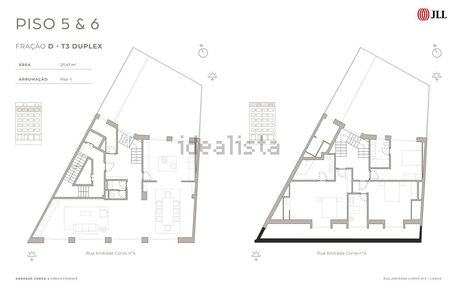 公寓 t3出售在Rua Andrade Corvo, 4 - 平面图