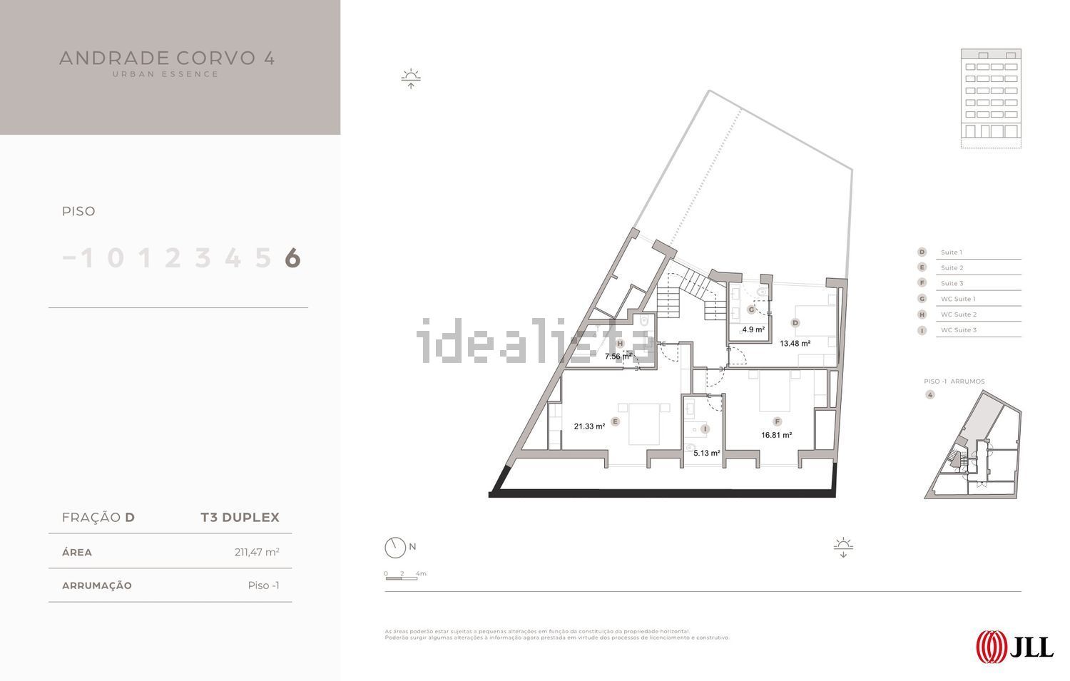 公寓 t3出售在Rua Andrade Corvo, 4 - 平面图