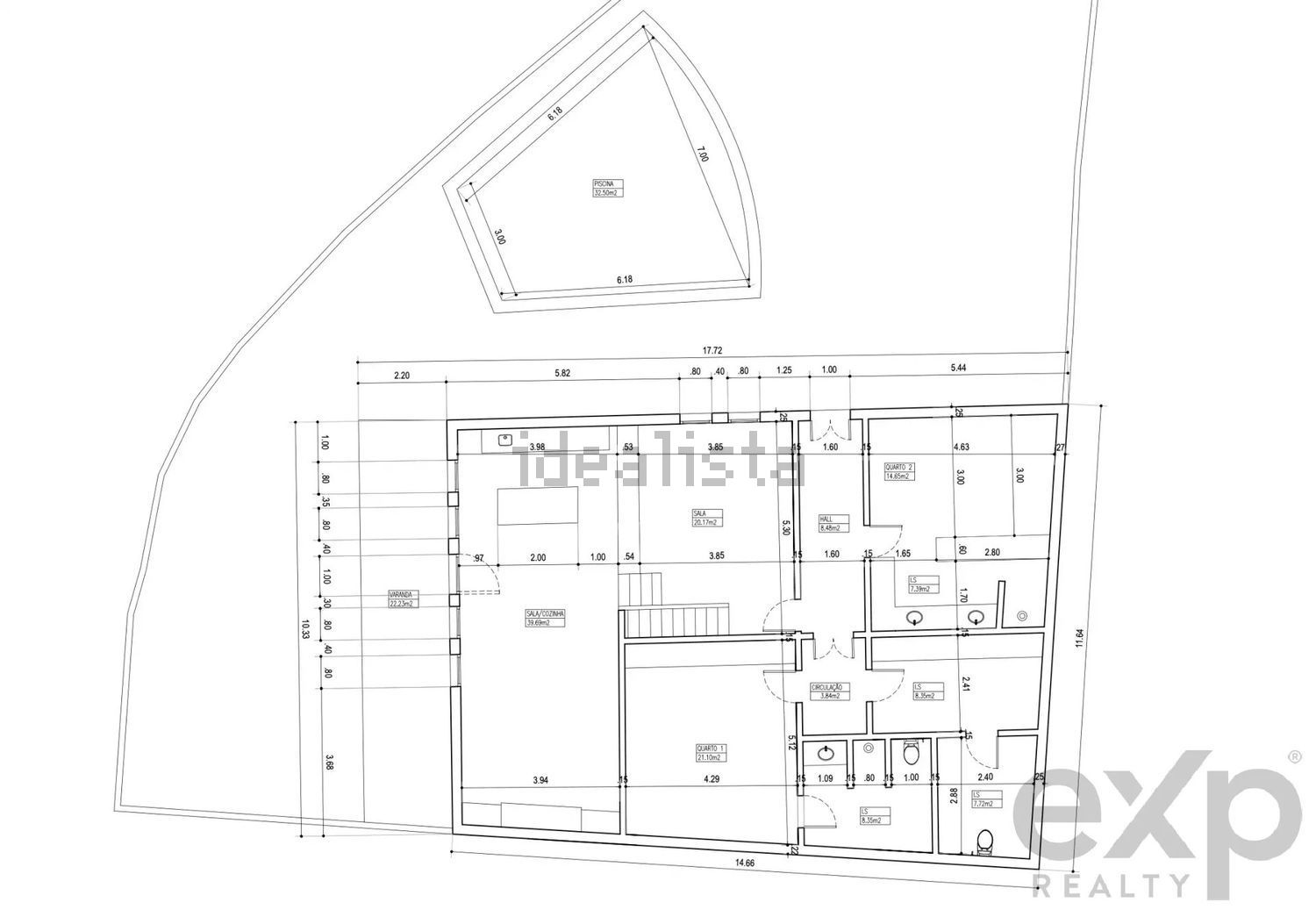 小楼房或独栋别墅出售在 Caparica e Trafaria - 平面图