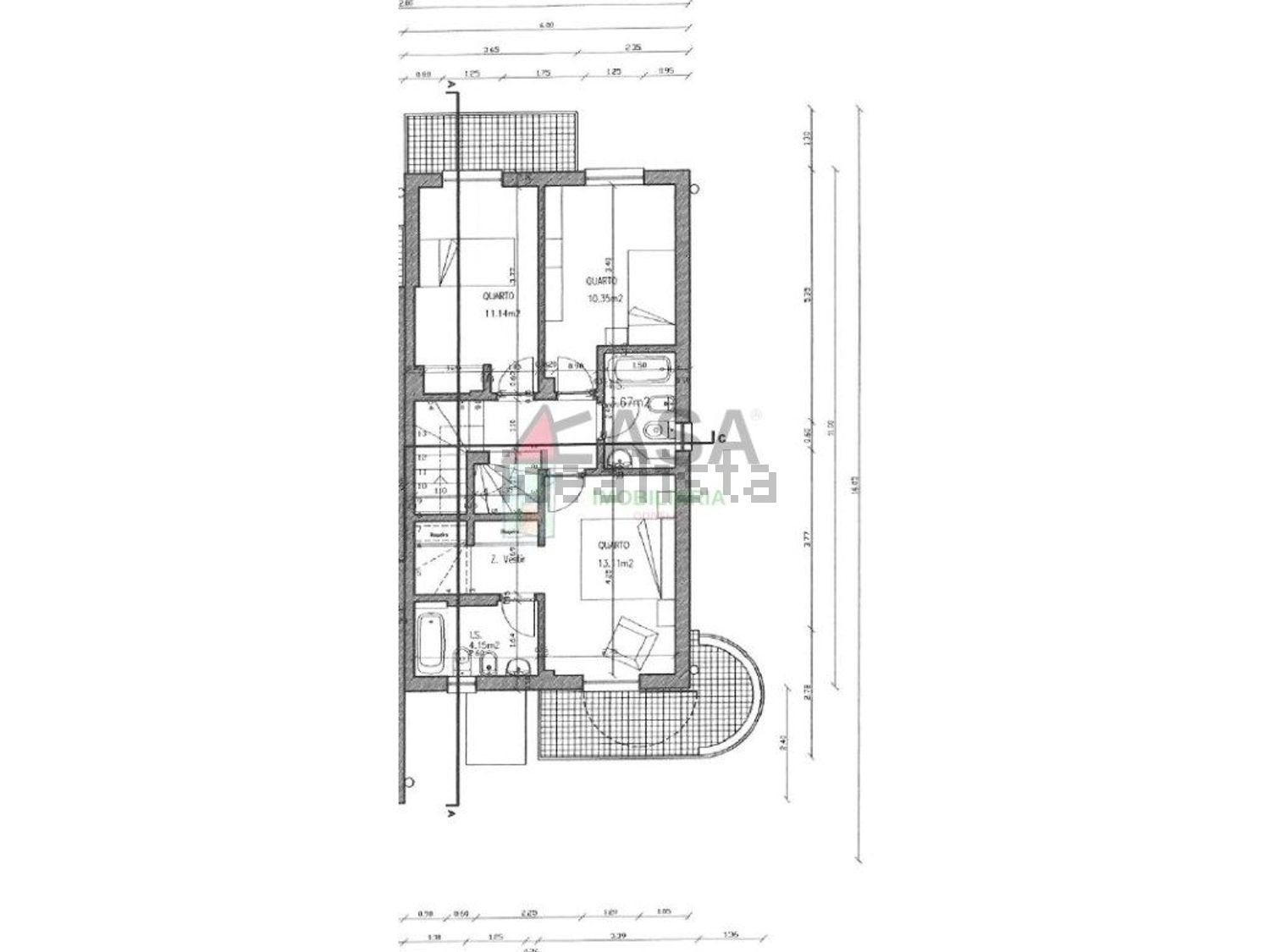 小楼房或独栋别墅出售在Rua Museu Tauromáquico, 3 - 平面图