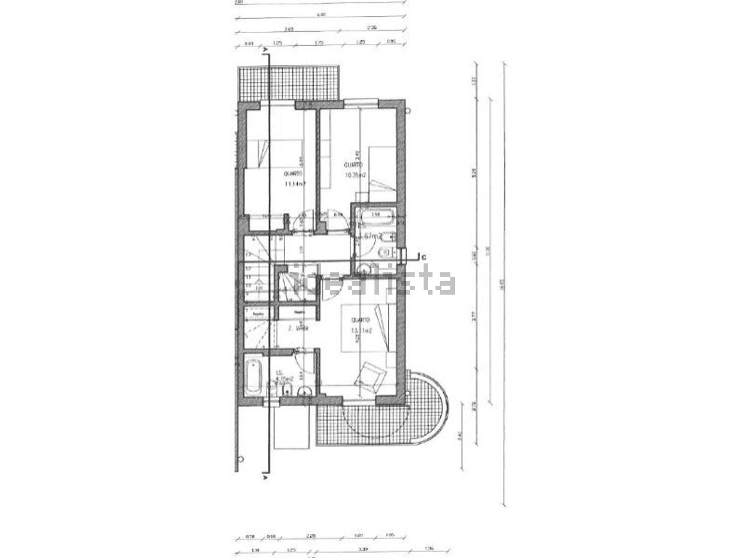 小楼房或独栋别墅出售在Rua Museu Tauromáquico, 3 - 平面图